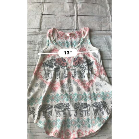 Gaze Womens Knit Top Tank Elephants Geometric Sleeveless Sz XS - Picture 6 of 6